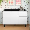 Balcao Com Tampo 3 Portas 1 Gaveta 120 cm Canada Branco RUDK