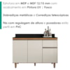 Balcao Com Tampo 3 Portas 1 Gaveta 120 cm Canada Cedro Areia RUDK