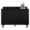 Balcao Com Tampo 3 Portas 1 Gaveta 120 cm Canada Preto RUDK