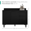 Balcao Com Tampo 3 Portas 1 Gaveta 120 cm Canada Preto RUDK
