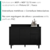 Balcao Com Tampo 3 Portas 1 Gaveta 120 cm Canada Preto RUDK