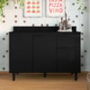 Balcao Com Tampo 3 Portas 1 Gaveta 120 cm Canada Preto RUDK