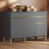 Balcao Com Tampo 3 Portas 1 Gaveta 120 cm Line Gris KTP