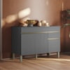 Balcao Com Tampo 3 Portas 1 Gaveta 120 cm Line Gris KTP
