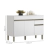 Balcao Com Tampo 3 Portas 1 Gaveta 120 cm Line Supremo KTP