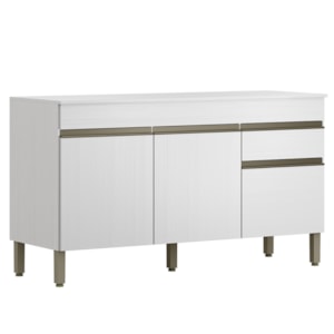 Balcao Com Tampo 3 Portas 1 Gaveta 150 cm Line Supremo KTP