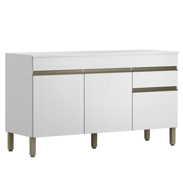Balcao Com Tampo 3 Portas 1 Gaveta 150 cm Line Supremo KTP
