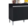 Balcao Com Tampo 3 Portas 120 cm Manu Preto REAJL Moveis