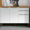 Balcao Com Tampo 3 Portas 2 Gavetas 120 cm MDF 2006806 Cinamomo Branco ARMoveis