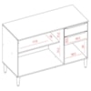 Balcao Com Tampo 3 Portas 2 Gavetas 120 cm MDF 2006806 Cinamomo Branco ARMoveis