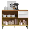 Balcao Com Tampo 3 Portas 2 Gavetas 120 cm MDF 2006806 Cinamomo Branco ARMoveis