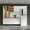 Balcao Com Tampo 3 Portas 2 Gavetas 120 cm MDF 2006806 Cinamomo Branco ARMoveis