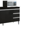 Balcao Com Tampo 3 PT 3 G 150 cm Andreia Preto REAJL Moveis