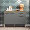 Balcao Com Tampo 3P 1G 120 cm Versalhes Freijo Gris KTP
