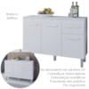 Balcao Com Tampo 3P 1G 120 cm Vitoria Branco Mobbs
