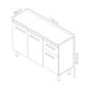 Balcao Com Tampo 3P 1G 120 cm Vitoria Branco Mobbs