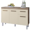 Balcao Com Tampo 3P 1G 120 cm Vitoria Savana Off White Mobbs