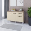Balcao Com Tampo 3P 1G 120 cm Vitoria Savana Off White Mobbs