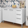 Balcao Com Tampo 3P 2G 120 cm Mad Versalhes Branco Supremo KTP