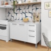 Balcao Com Tampo 3P 2G 120 cm Mad Versalhes Branco Supremo KTP