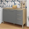 Balcao Com Tampo 3P 2G 120 cm Mad Versalhes Freijo Gris KTP