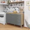 Balcao Com Tampo 3P 2G 120 cm Mad Versalhes Freijo Gris KTP