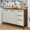Balcao Com Tampo 3P 2G 120 cm Mad Versalhes Nogueira Off White KTP