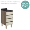 Balcao Com Tampo 4 Gavetas 40 cm MDF 16410 Carvalho Toq Bianco Toq Nicioli
