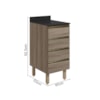 Balcao Com Tampo 4 Gavetas 40 cm MDF 16410 Carvalho Toq Carvalho Toq Nicioli