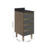 Balcao Com Tampo 4 Gavetas 40 cm MDF 16410 Carvalho Toq Chumbo Nicioli