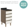 Balcao Com Tampo 4 Gavetas 40 cm MDF 16410 Carvalho Toq Off White Cetim Nicioli