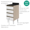 Balcão Com Tampo 4 Gavetas MDF 40 cm Kali 1641022 Bianco TOQ Branco Nicioli