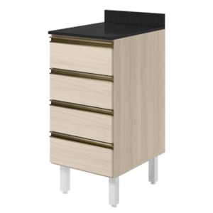 Balcão Com Tampo 4 Gavetas MDF 40 cm Kali 1641022 Bianco TOQ Nicioli
