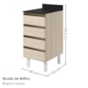 Balcão Com Tampo 4 Gavetas MDF 40 cm Kali 1641022 Bianco TOQ Nicioli