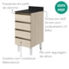 Balcão Com Tampo 4 Gavetas MDF 40 cm Kali 1641022 Bianco TOQ Nicioli