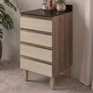 Balcão Com Tampo 4 Gavetas MDF 40 cm Kali 1641022 Carvalho TOQ Bianco Nicioli