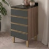 Balcão Com Tampo 4 Gavetas MDF 40 cm Kali 1641022 Carvalho TOQ Chumbo Nicioli