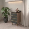 Balcão Com Tampo 4 Gavetas MDF 40 cm Kali 1641022 Carvalho TOQ Chumbo Nicioli
