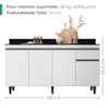 Balcao Com Tampo 4 Portas 1 Gaveta 160 cm Grecia Branco RUDK