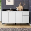 Balcao Com Tampo 4 Portas 1 Gaveta 160 cm Grecia Branco RUDK