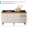 Balcao Com Tampo 4 Portas 1 Gaveta 160 cm Grecia Cedro Areia RUDK