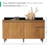 Balcao Com Tampo 4 Portas 1 Gaveta 160 cm Grecia Cedro RUDK