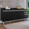 Balcao Com Tampo 4 Portas 2 Gavetas 180 cm BP Agatha Preto Eratto Moveis