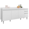 Balcao Com Tampo 4 Portas 2 Gavetas BP 180 cm Agatha Branco Eratto Moveis