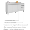 Balcao Com Tampo 4 Portas 2 Gavetas BP Ayla 150 cm Branco Eratto Moveis