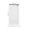 Balcao Com Tampo 41 cm 1 Porta Unna Branco POLIMAN