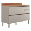 Balcao Com Tampo 4G 1P 120 cm MDF Proenca Nogueira Nude Prime Demartez