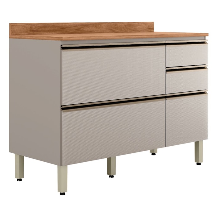 Balcao Com Tampo 4G 1P 120 cm MDF Proenca Nogueira Nude Prime Demartez