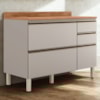 Balcao Com Tampo 4G 1P 120 cm MDF Proenca Nogueira Nude Prime Demartez