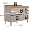 Balcao Com Tampo 4G 1P 120 cm MDF Proenca Nogueira Nude Prime Demartez